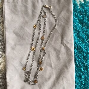 Tory Burch two-tone Rosary/Charm Necklace
